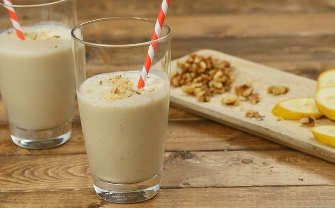 Two Glasses Of Banana Bread Smoothie